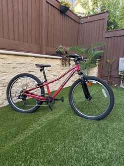 Trek Precaliber 24 8-speed suspension bike, red/dark pink