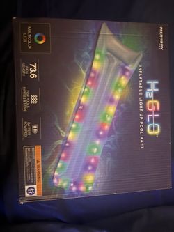 H2LED Inflatable Light Up Pool Raft, 73.6 inch, Multi-Color LED