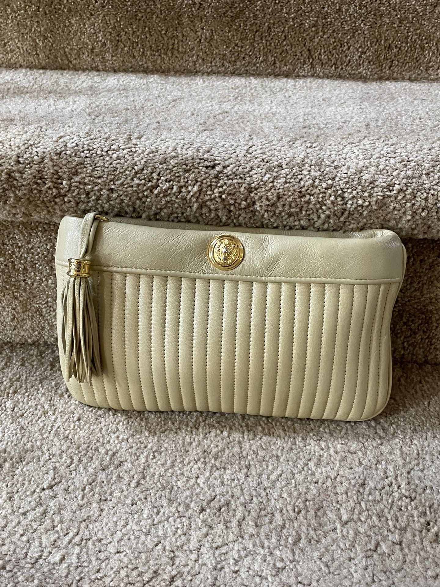 Vintage 1980's Ann Klein Calderon Quilted Leather Clutch