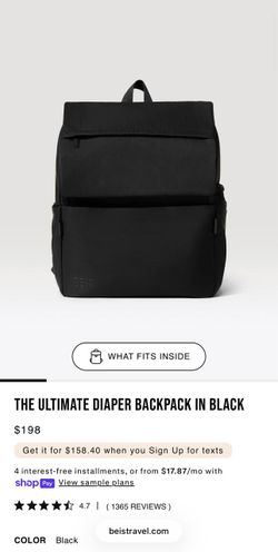 Black Beis ultimate diaper bag
