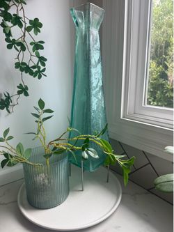 Set of heavy glass decor