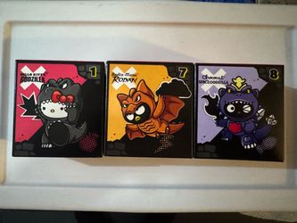 Hello kitty Sanrio x Godzilla Collector Pins Set of 3