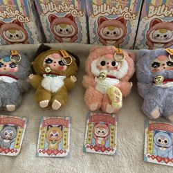 Baby Three Billionaire Cat Blind Box Plush Bag Clip