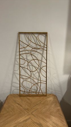 Metal wall art abstract gold design