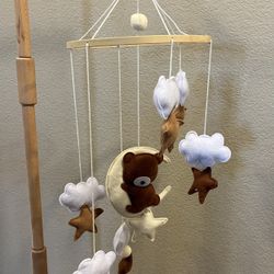 Crib Mobile Arm Wooden Floor Standing