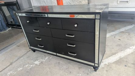Dresser with mirror and nightstand