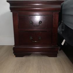 Deep Reddish Brown - Dresser, Chester, And Side Table. 