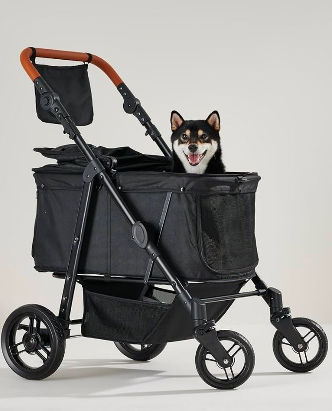 Medium Dog Stroller for Large Dogs, Zoosky Large Dog Stroller Up to 66lbs, Adjustable Handle,