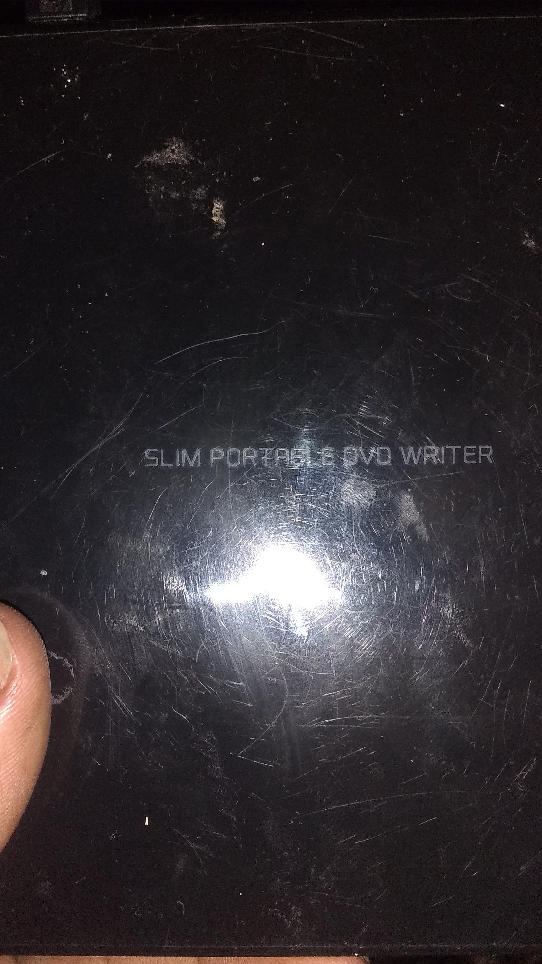 Slim portable DVD writer