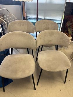 Set of 4 Corduroy Dining Chairs