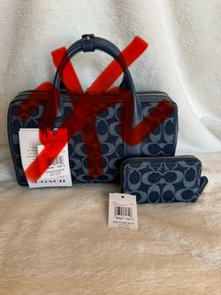 Coach Washed Denim Essential Small Zip Wallet ONLY