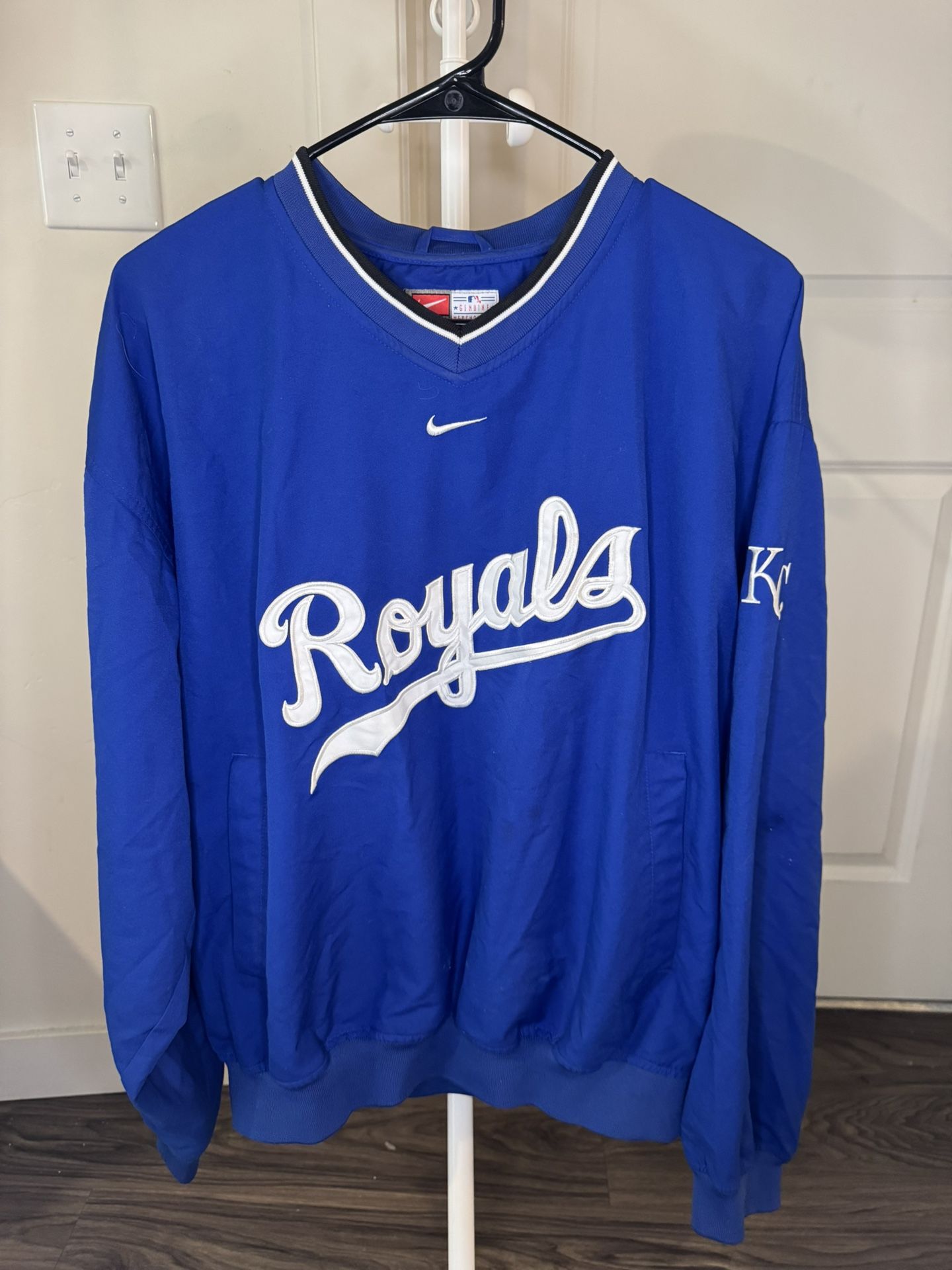 Vintage Nike Kansas City Royals Pullover Jacket Size M MLB Blue
