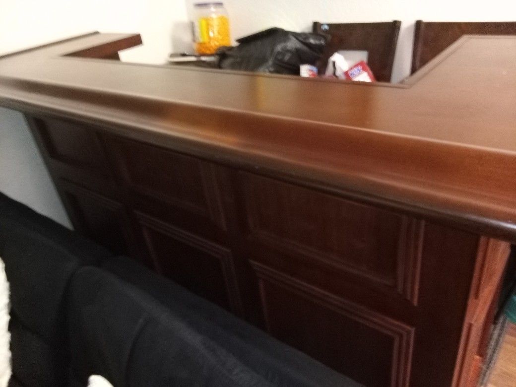 Wooden Bar With Two Wooden Chairs