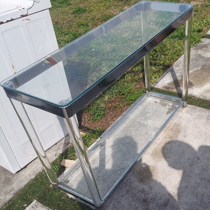 QUICK SALE: Chic, 2-tier design, glass multifunctional piece/ console table