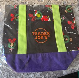 Trader Joe's Grinch Christmas Tote Bag