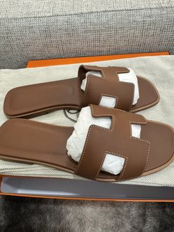 Authentic Hermes Oran Sandals Size 37