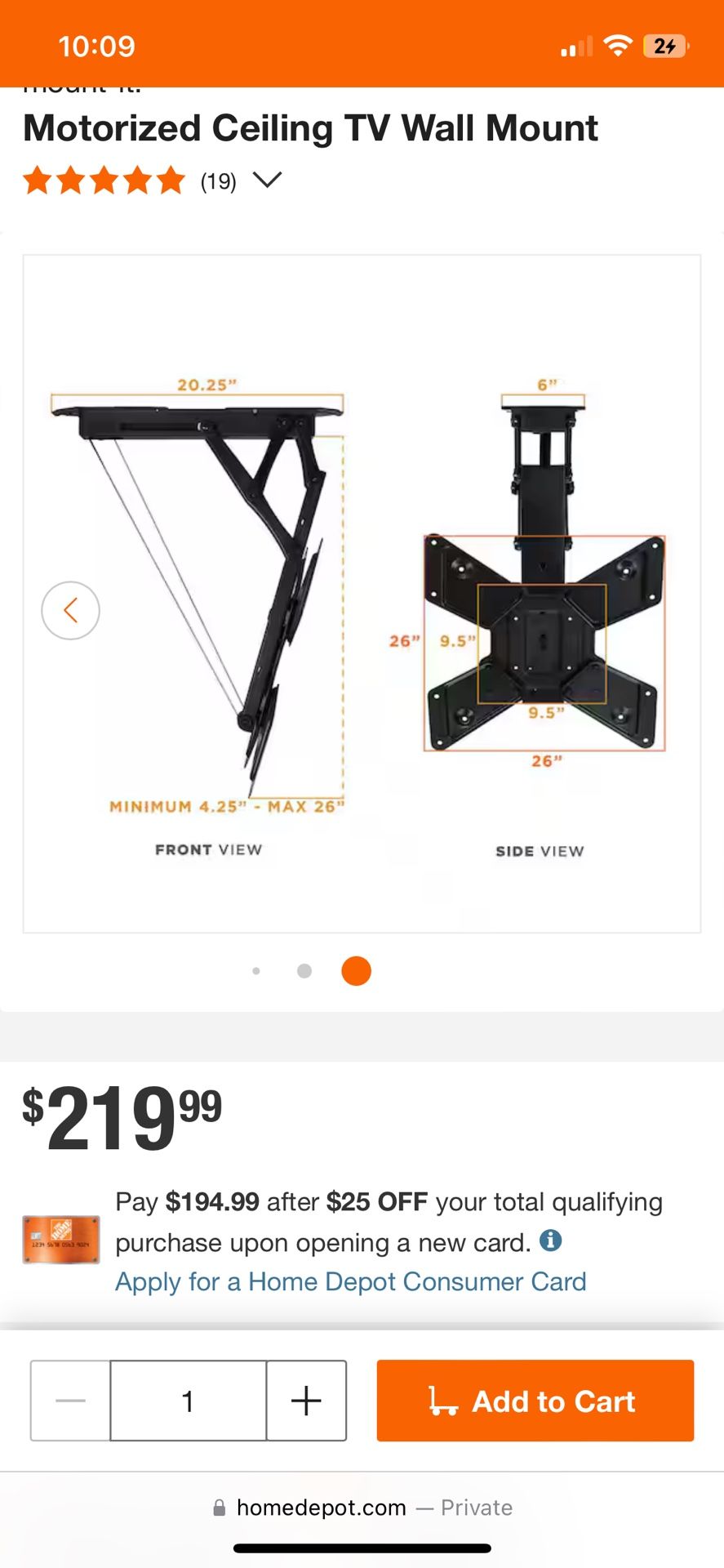 Ceiling TV Wall Mount