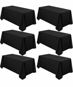 6 Pack Tablecloth 90 x 132 inch Polyester Table Cloth for 6 /8 Foot Rectangle Tables