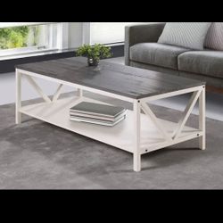 Gray and White Barnwood Coffee Table