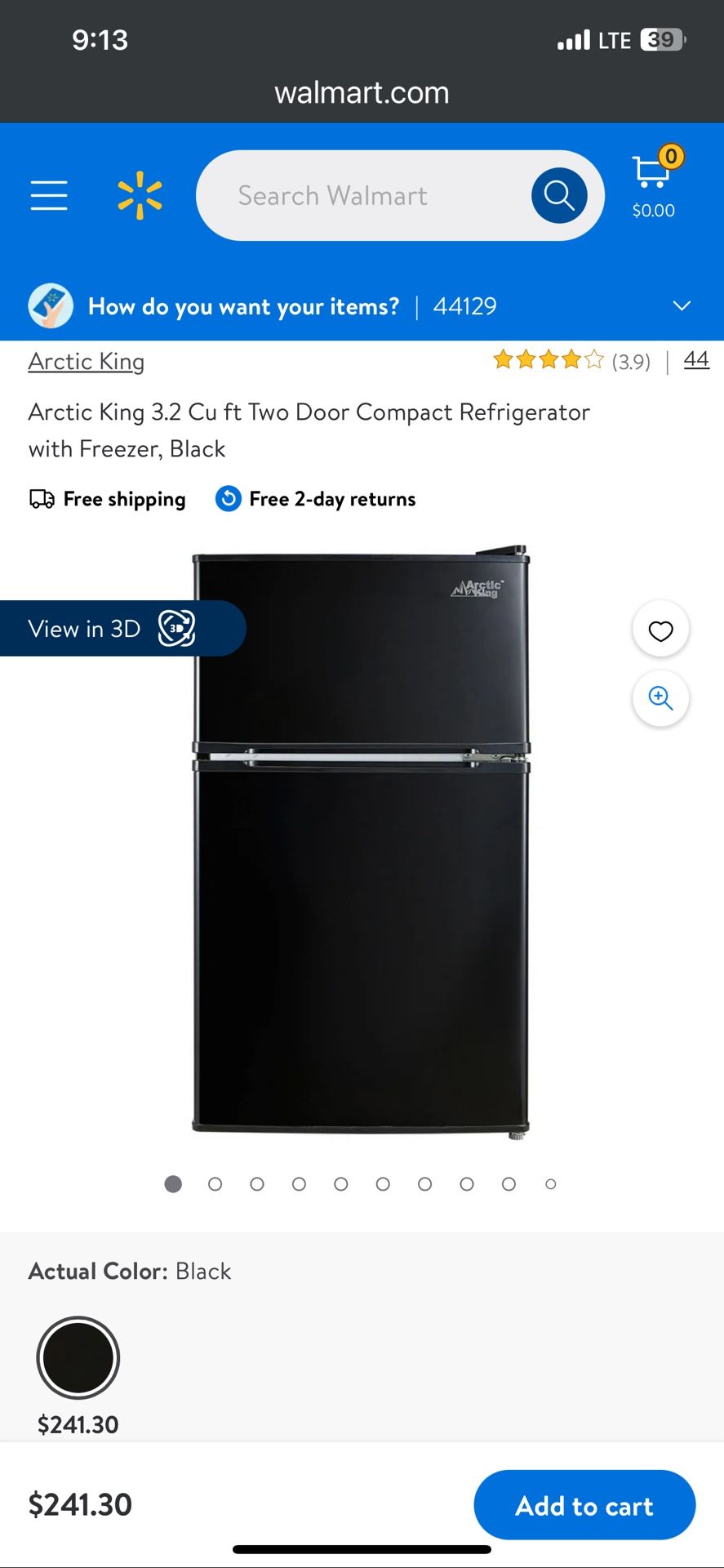 Mini Fridge Arctic King Black