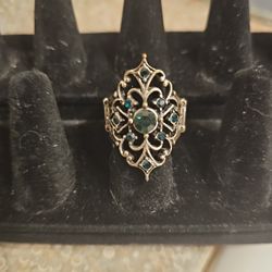 Green Adjustable Ring 