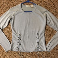 Lace Up Robin Egg Blue Shirt