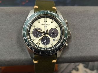 SEIKO PROSPEX “SEITONA” SPEEDTIMER GREEN BEZEL/CHAMPAGNE DIAL (SOLAR)