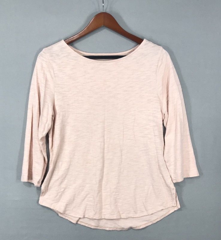 Chico's The Ultimate Tee Women's Size 1 Medium Peach 3/4 Sleeve Tunic Top Cotton