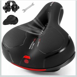 Comfortable Seat Cushion for Men Women with Dual Shock Absorbing Ball Memory Foam Waterproof Wide Bicycle Saddle Fit for Road Bikes