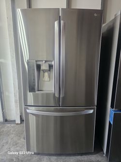 REFRIGERATOR FRENCH DOOR LG STAINLESS STEEL COUNTER DEPTH LIKE NEW