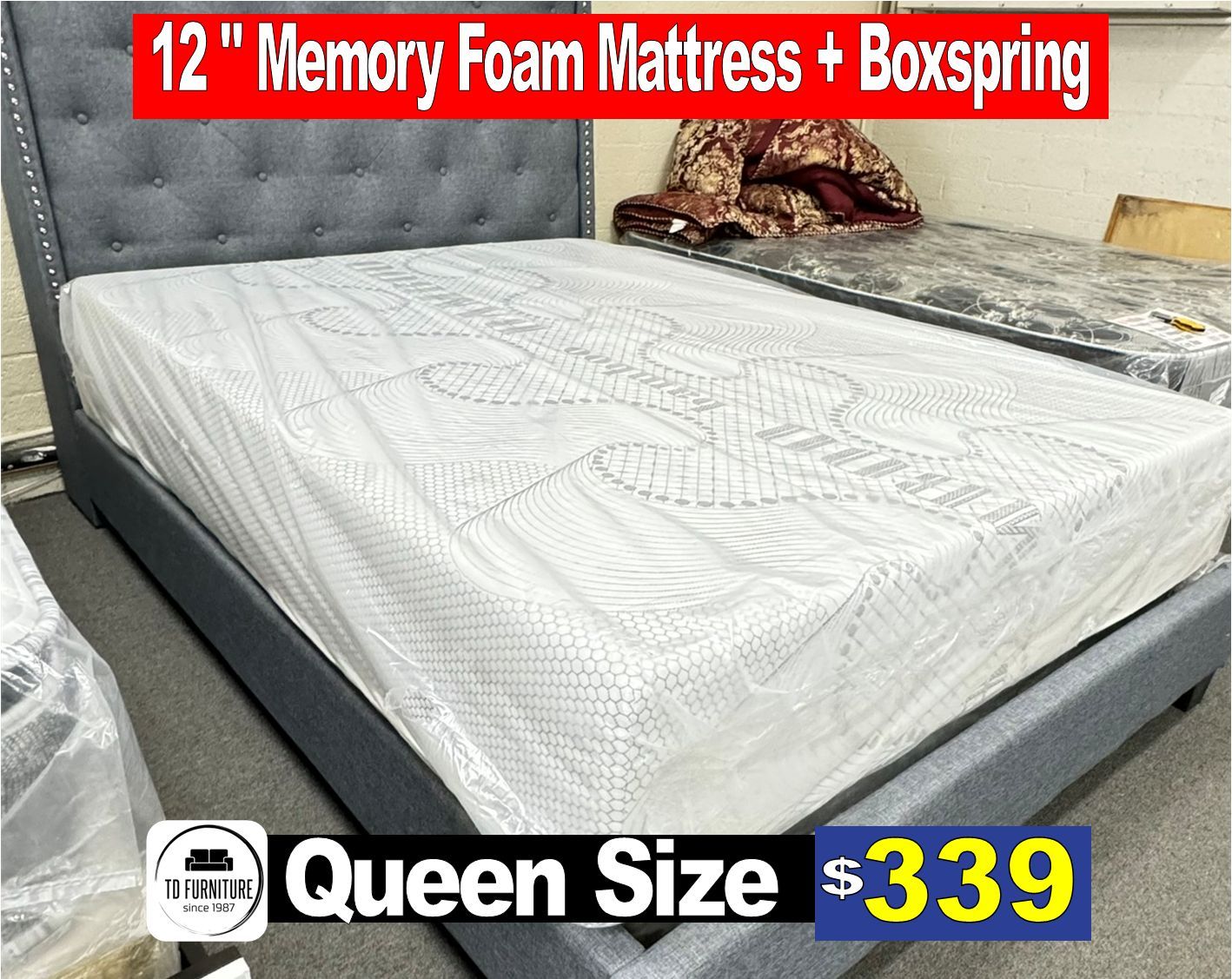 12" Memory Foam Queen Size , colchones, cama, mattress