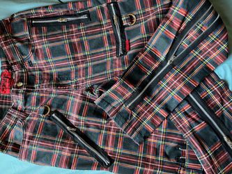Red Plaid Jeans