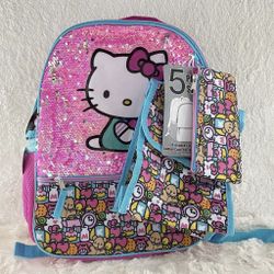 Hello Kitty 5pc Backpack New Set 