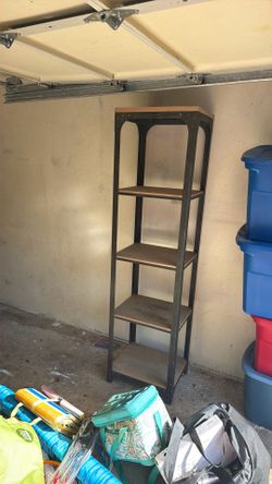 Wooden stand with metal plating