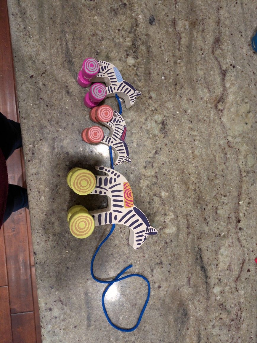 Anthropology Zebra Pull Toy