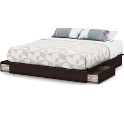 Eastern King Platform Bed with Storage--No Box Spring Needed!