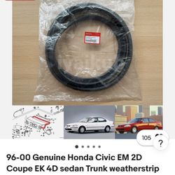 OEM Trunk Seal For EK 96 To 00 Civic Coupe And Sedan