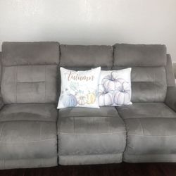 Grey Suede Couches 