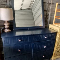 ✨ Pottery Barn Style Catalina 6-Drawer Dresser w/ Mirror – Blue Beauty! ✨