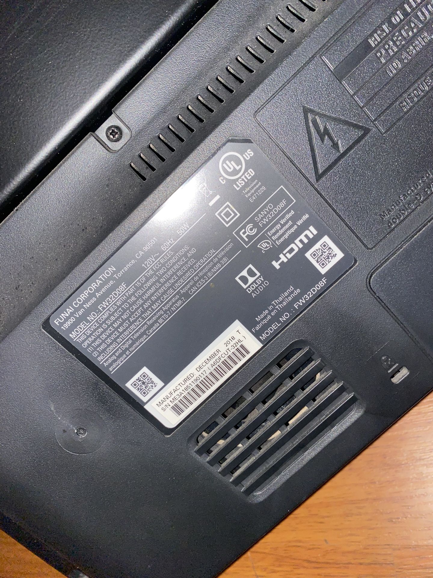 Sanyo 32” Led Tv