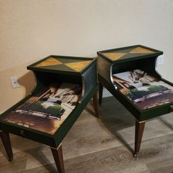 Mcm Vintage Car End Tables