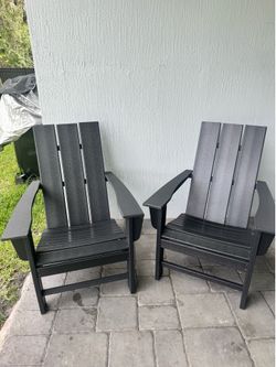 Pair of Outdoor Adirondack Chairs