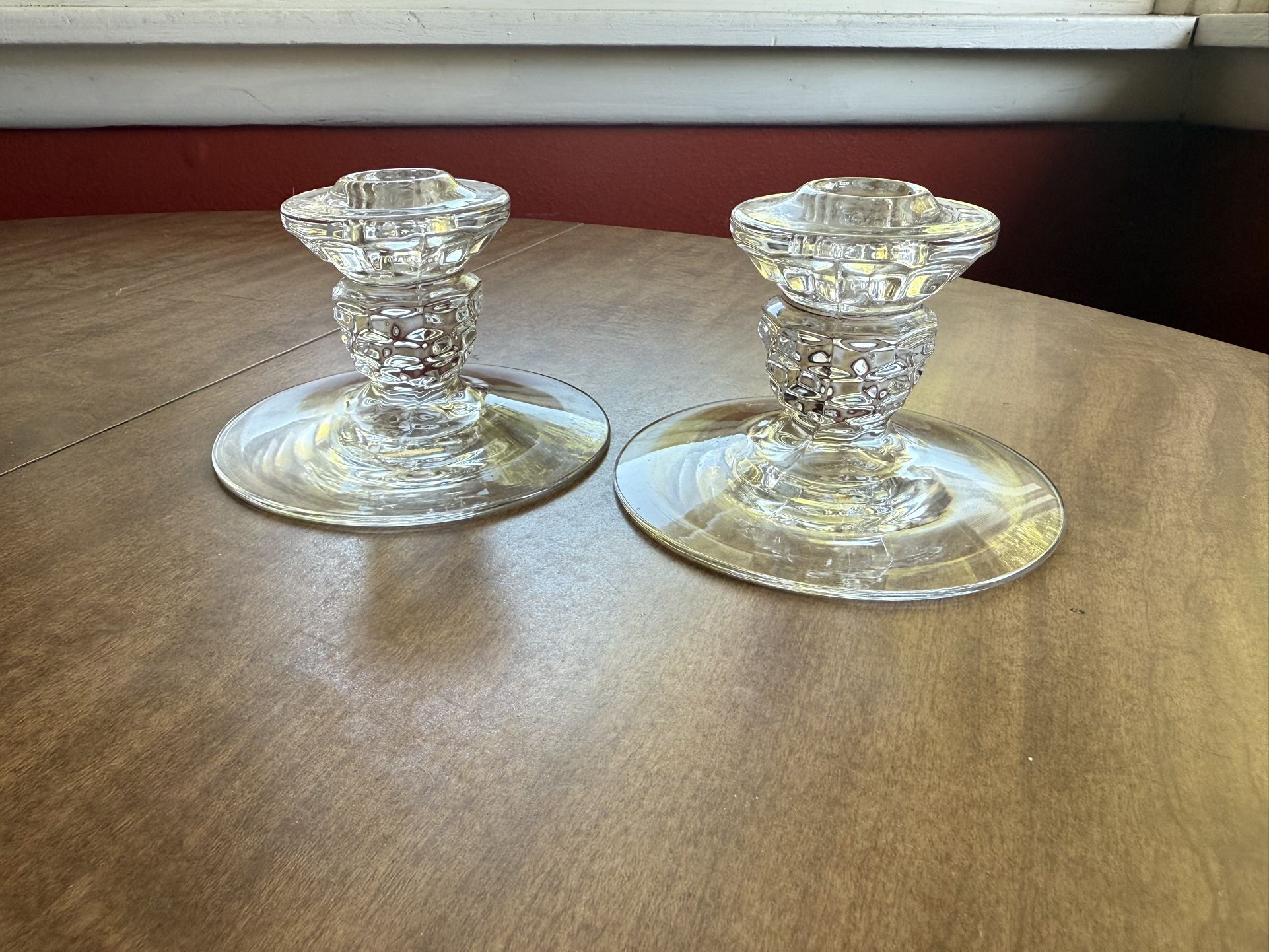Vintage Fostoria Candle Holders, Set Of 2