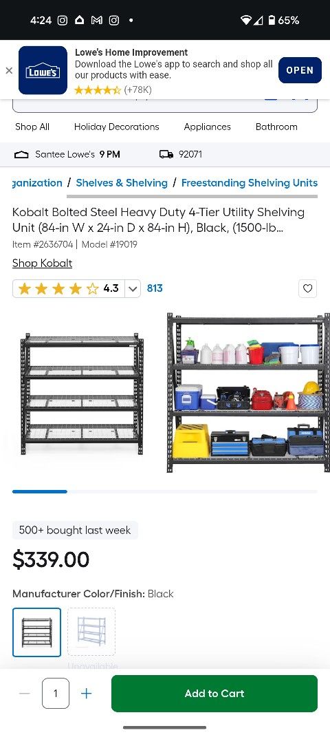 Kobalt Storage Rack
