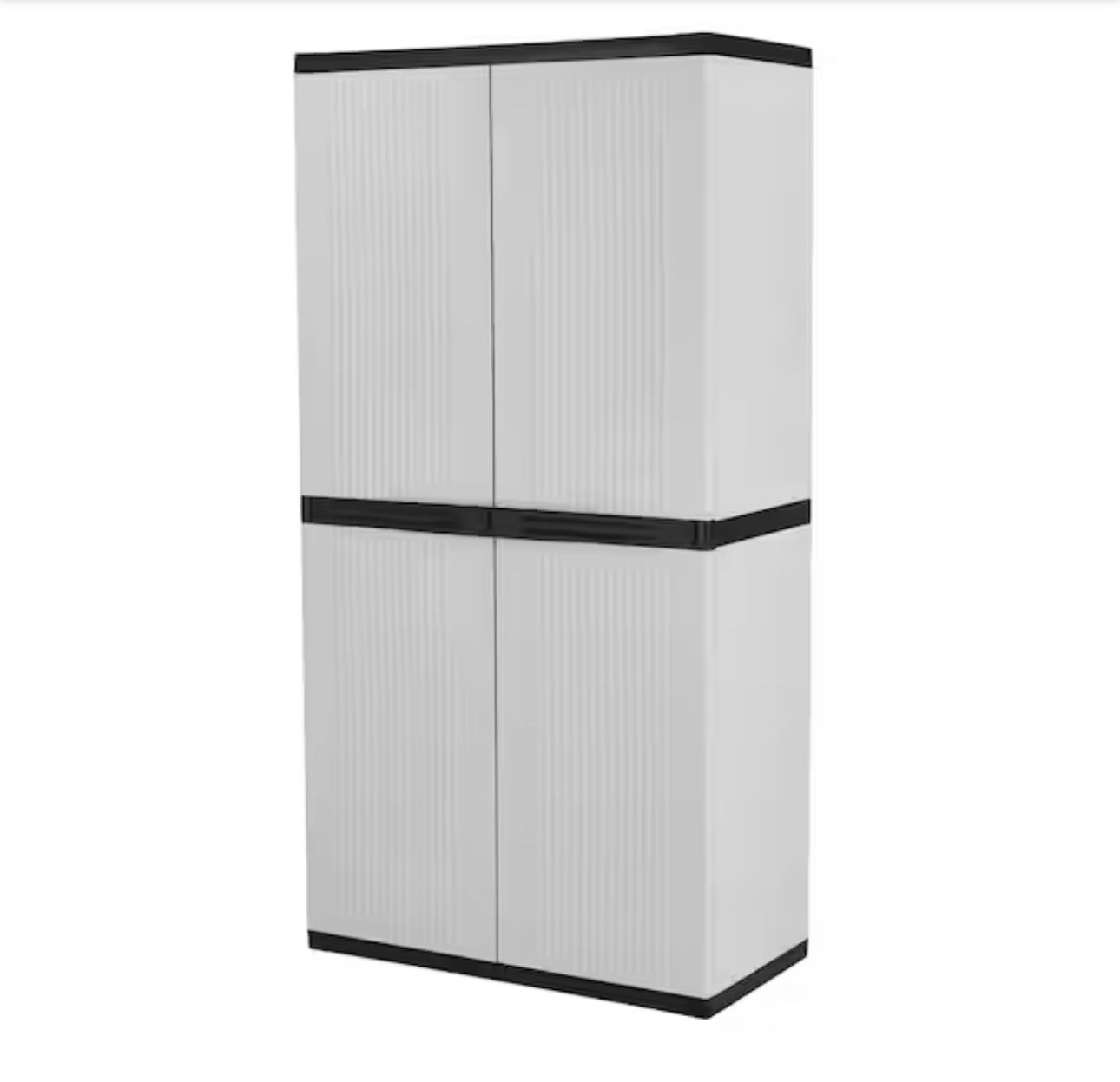 HDX Premium One 35 in. W x 71.7 in. x 18.5 in. D 4-Shelf Resin Freestanding Cabinet in Grey