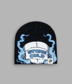 Darc sport x dsdd d5 x stone cold big skull cap beanie in black/blue