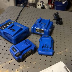 Kobalt Charger And Batterys 