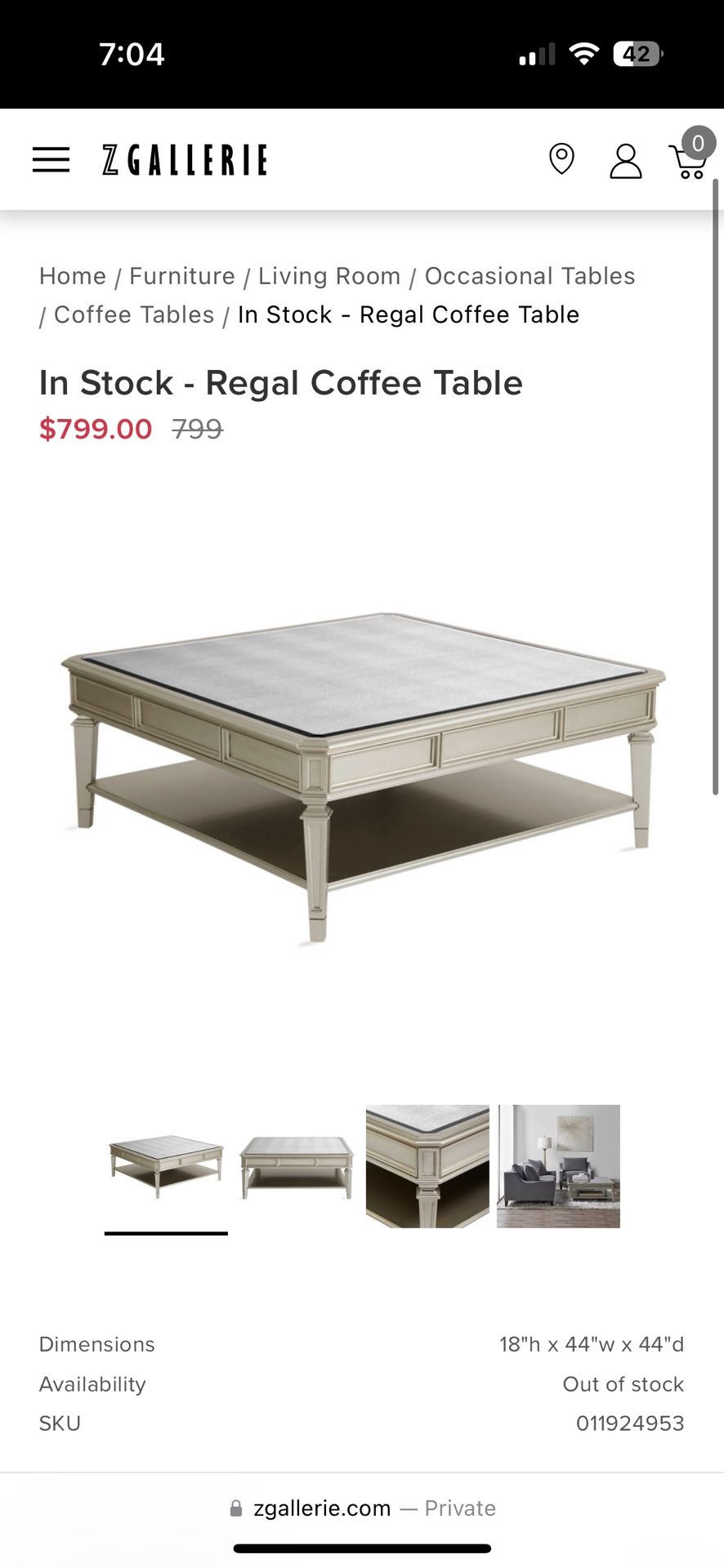 Z Gallerie Regal Table