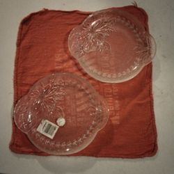 2 Crystal Plates With Flower Design
