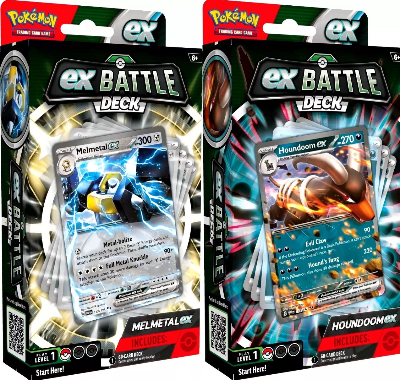 2 Pokemon TCG ex Battle Deck Bundle Houndoom ex & Melmetal ex Sealed Box Lot